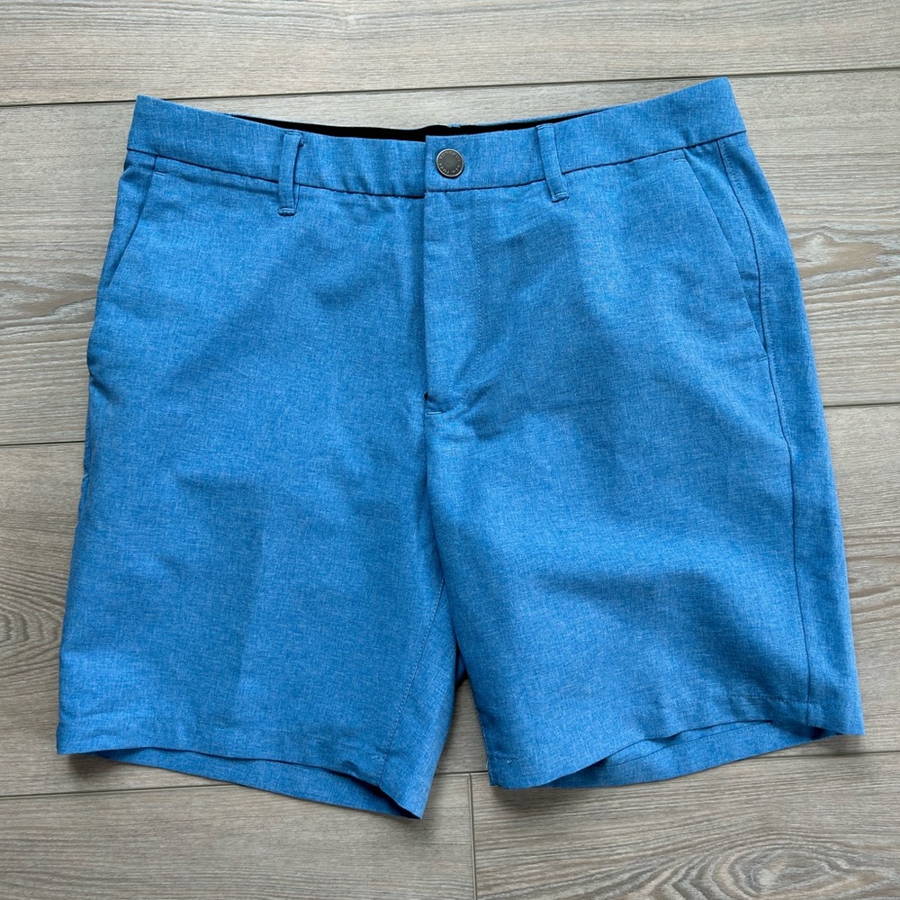 Bonobos Blue Flat Front Shorts 7” Inseam